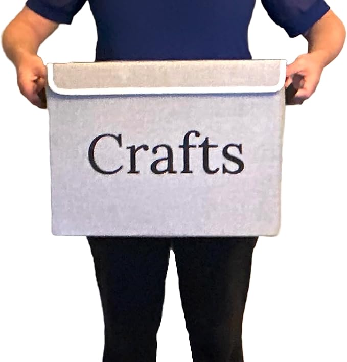 Craft Storage Box to keep your items neat and organized. Large Art and Craft bin with lid and handles. Stylish and space saving design.