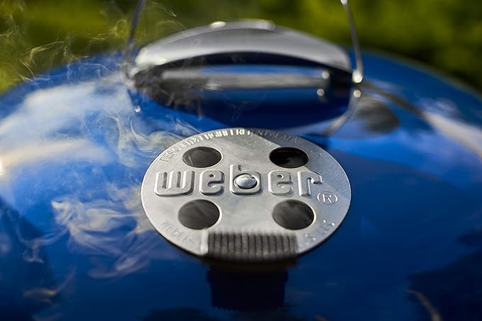 Weber Master-Touch Charcoal Grill 22-Inch Deep Ocean Blue – Premium Outdoor BBQ Grill with Tuck-Away Lid Holder &amp One‑Touch™ Cleaning System Porcelain‑Enameled Kettle