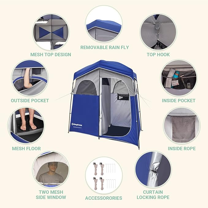 KingCamp Camping-Privacy-Shelters Camping Shower Tent with Shower Bag