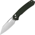CJRB Pyrite-Alt (J1925A) Folding Pocket Knife with 3.11'' Stone Wash AR-RPM9 Wharncliffe Blade Dark Green Micarta HandleButton Lock EDC Knife with Thumb Hole for TacticalOutdoorHiking and Gift