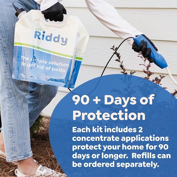 Riddy Green Customized Home Control Kit Includes Concentrate Aerosol Rechargeable Sprayer Traps Gloves &amp Guide Made with Natural Ingredients