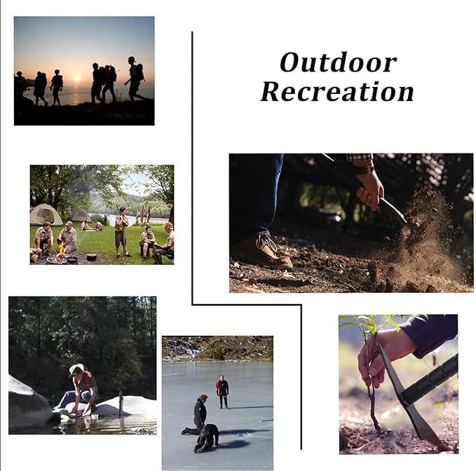 IUNIO Survival Off-Roading Tool Kit 19 in 1 Folding Shovel Camping Axe Multitool Pickaxe with Carrying Bag for Outdoor Car Emergency (Upgrade Black)