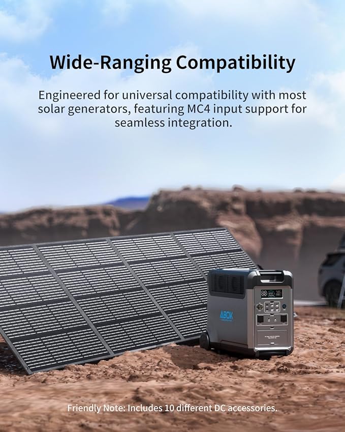 400W Portable Solar Panel with Kickstand Foldable &amp Durable 23.5% High Efficiency Waterproof IP68 for Power Station Off Grid Outdoor Adventures Camping RV Road Trip Home (PV400)