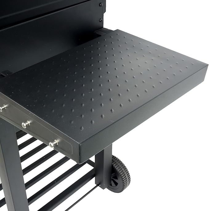 Grill Boss 24 Inch Charcoal BBQ Grill with Side Shelves Built-In Thermometer Black