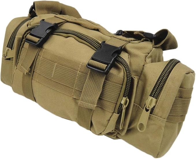 DLP Tactical Compact Range Bag/MOLLE Compatible EDC Bug Out Bag/Waist Pack (Coyote)
