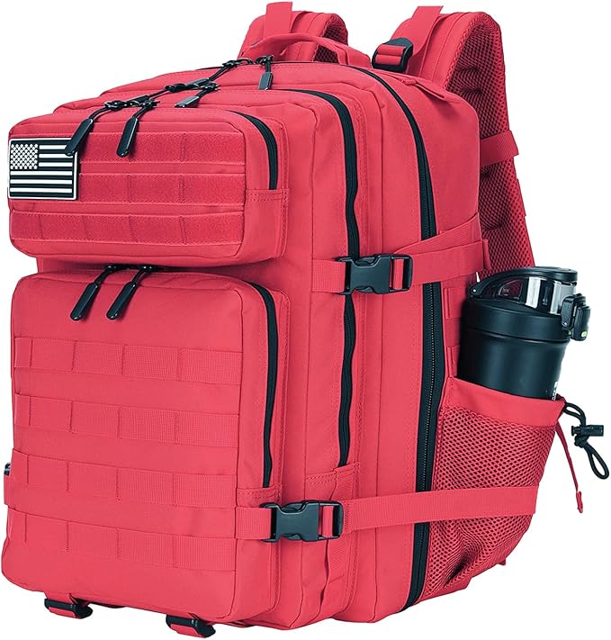 Lovelinks21 25L Military Tactical Backpack Small Assault Pack Molle Daypack for Men and Women for Work Travel Gym Outdoor Hiking Camping (Red)