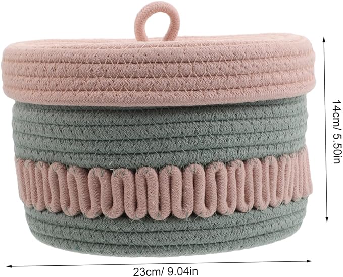 KOMBIUDA 001g Cotton Rope Storage Basket Lid Multi-purpose Woven Organizer for Toys Nursery Supplies and Home Decor Elegant Design for Efficient Organization