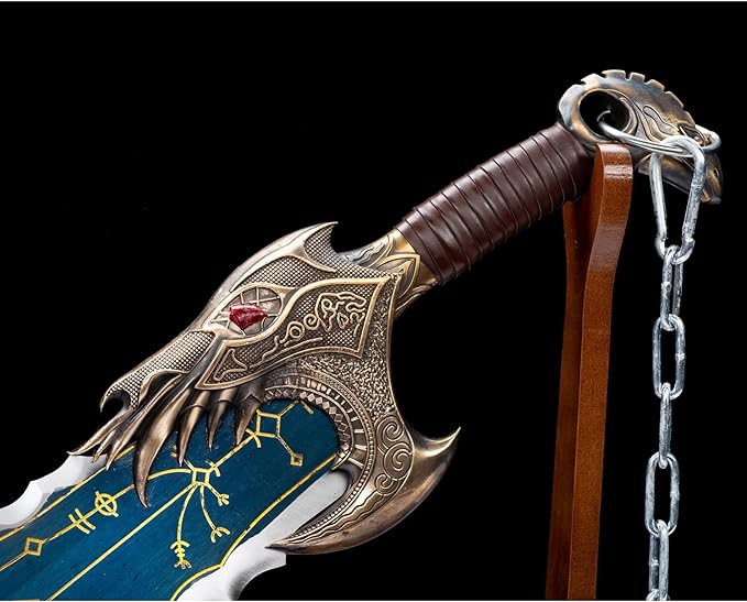 God of War Sword/6.6lb The Blades of Chaos （2 Sets）/5.64lb Leviathan's Axe/Hand Forged high Manganese Steel/Collection Role-Playing Gifts