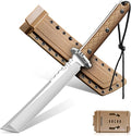 Purple Dragon Japanese Tanto Knife - D2 Steel Fixed Blade Knife with Sheath Cool Survival Knives with Full Tang Handle Bushcraft Knives for Outdoor Camping Gifts for Men