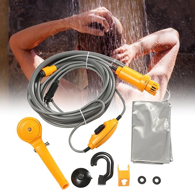 Portable Camping Shower for Outdoor - 12V Portable Shower Head Handheld Camping Pump | Handheld Showers Gear Car Accessories