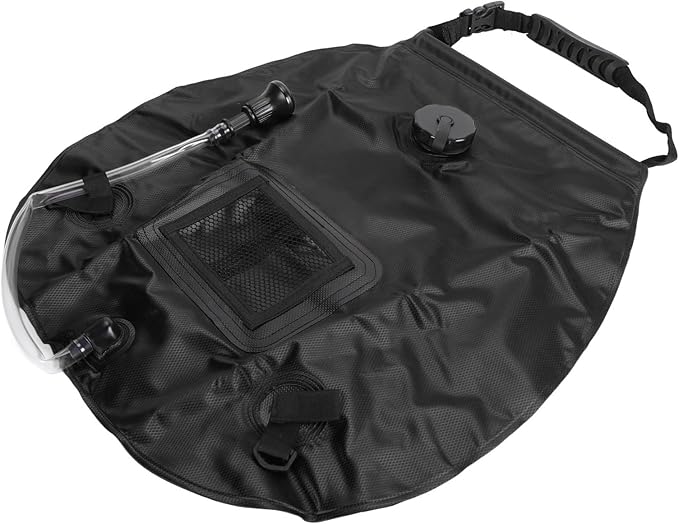 Fdit Solar Shower Bag Portable Solar Heating Camping Shower Bag for Outdoor Hiking Beach 20L Capacity PVC Material