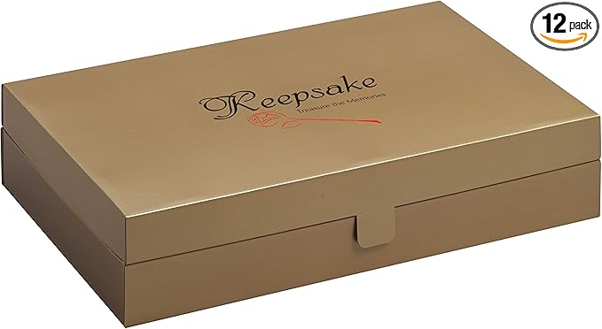 Foster-Stephens Large Gold Wedding Dress Preservation Kit | Stylish Wedding Gown Garment Storage Box | Closet Storage Organizer for Quilts Gowns Dresses Family Heirlooms | Gold Large