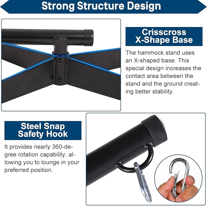 Hammock Chair Rack Portable Heavy Duty Solid Steel Holder Outdoor Indoor Hanging Chair Frame C Mount for Air Porch Swing Chair w/Weatherproof FinishOffset Base360 Degree Rotation-10set