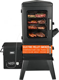 Vertical Pellet Smoker with Cover &amp Meat Probe 4-Rack Electric BBQ Smoker Grill 616 sq in Cooking Space Digital LED Temperature Control for Outdoor Smoking Ribs Brisket Chicken &amp Sausage