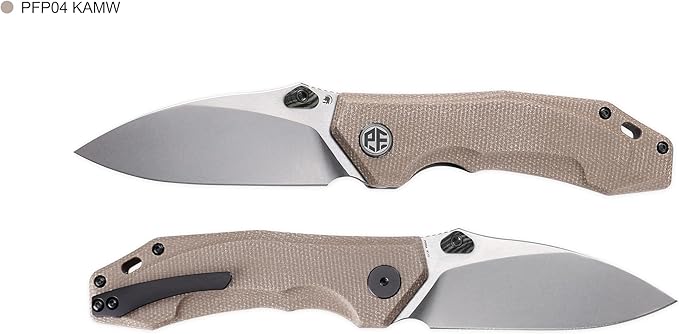 Petrified fish PFP04 Havrog3.15 K110 Stonewashed Blade 127g Micarta Handle Liner lock Folding knife (Stonewashed Khaki)