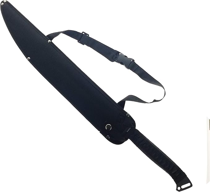 25 Inch Katana-Style Machete with Nylon Carrier Stainless Steel Blade for Camping Outdoor Activities Display and Gift - Blue