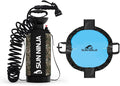 SUN NINJA Portable Shower Bundle with Wetsuit Changing Mat Outdoor Cleaning Kit Versatile for Beach Camping Boat