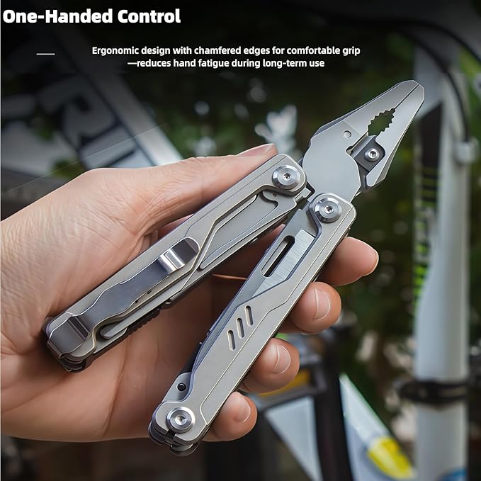 Multitool 20-in-1 Full-Size Multi-Purpose Pliers Lightweight EDC Nylon Bag With Safety Locking Camping Knives &amp Tools Mens Gifts Ideas Gifts for Hunters Men who have Everything (Black)