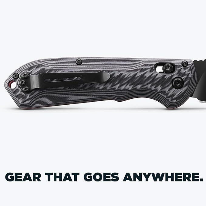 Benchmade - Freek Outdoor EDC Knife Drop-Point Blade with Gray/Black G10 Handle (560BK-1)
