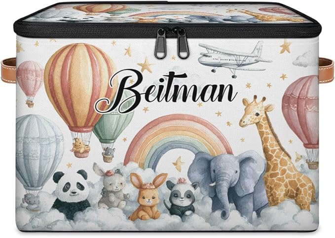 Storage-Bins with Lids Personalized Closet-Storage-Bins Under-Bed Stackable-Cubes-Box for Home Bedroom Animals