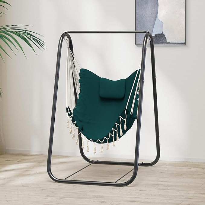 G TALECO GEAR Hammock Chair with StandHeavy-Duty and Rustproof Hanging Chair with StandHammock Swing Chair Standfor Indoor Outdoor Patio Yard Garden Porch (Green)