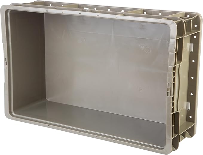 Hudson Exchange 24 x 15 x 7.5 (36 Pack) Straight Wall Handled Storage Container Tote Gray/Brown