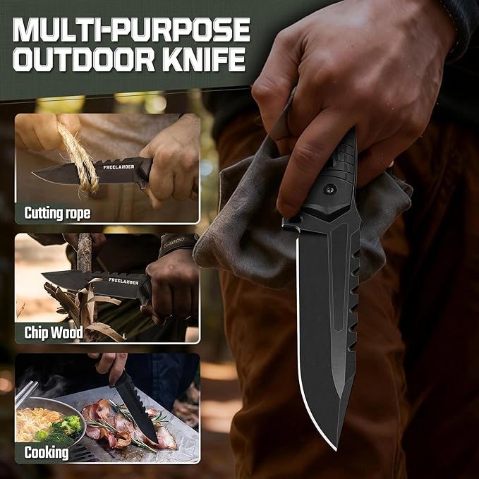 Freelander Outdoor Knife Bundle with Tactical Axe 2 Pack
