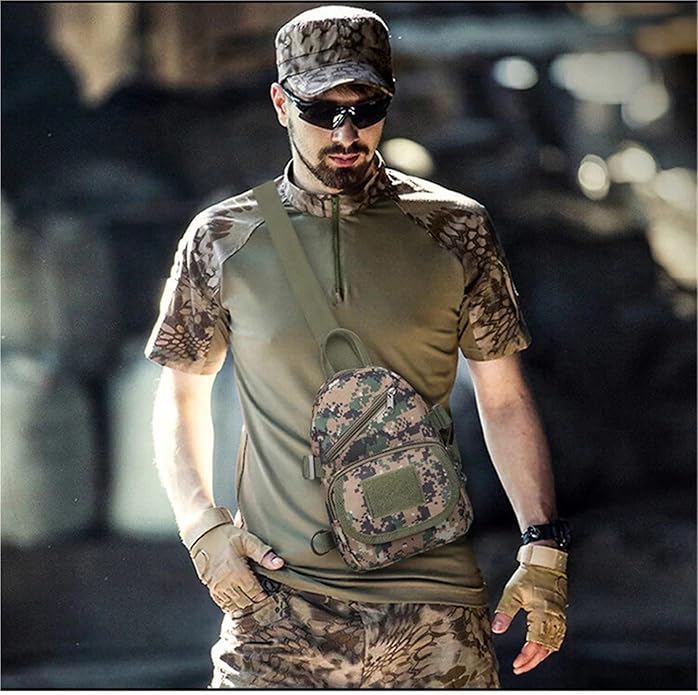 Tactical Sling Bag Shoulder Pack Small Crossbody Chest Bag for Outdoors Hiking Camping Trekking Everyday Carry
