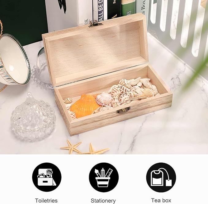 Wood Storage Box with Lid Gold Sequin Sparkle Wooden Box Storage Box For Home Decoration Perfect for Souvenirs
