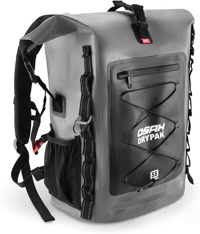 OSAH DRYPAK Waterproof Backpack Dry Bag 35L/55L/85L – Heavy Duty Roll-Top Hiking Backpack for Travel Kayaking Boating Camping Rafting and Fishing