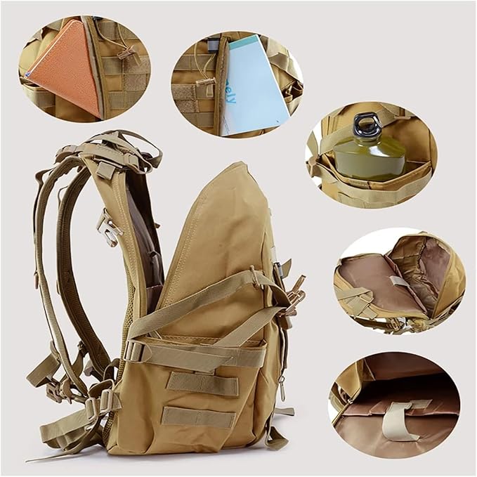 Genérico Compatible For 25L/15L Tactical Backpack Outdoor Survival CampingHiking Waterproof Sports(25L-Camouflage)