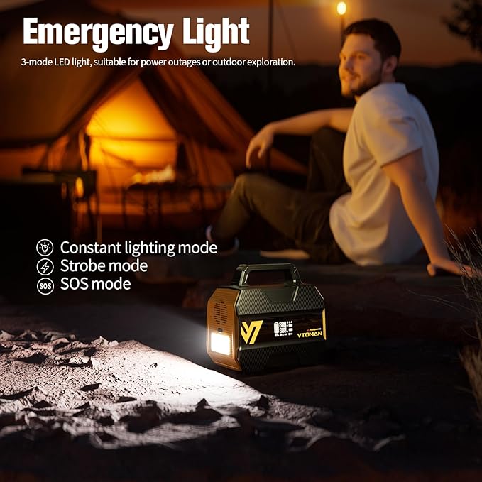 VTOMAN FlashSpeed 300 Portable Power Station 300W 230Wh LiFePO4 Battery with 3000 Life Cycles 100W PD USB-C Fast Charge 6 Outputs for Outdoor Camping Home Backup RV Off-Grid