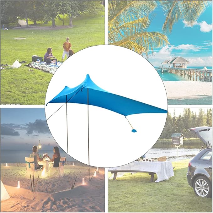 Shade Tent 10x10ft Portable Sun Shelter for Camping Beach Backyard Easy Setup with Sandbags Storage Bag UV Protection for Outdoor Picnic Fishing