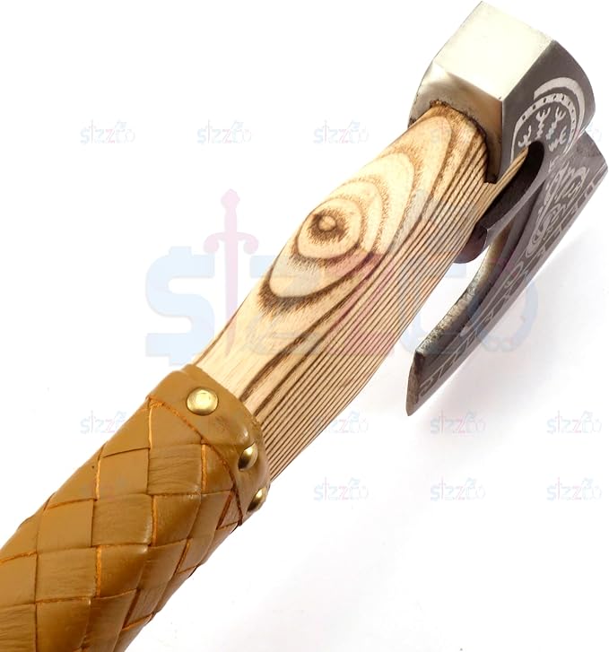 Custom Gift Forged Carbon Steel Viking Style Bearded Axe - Real Hatchet Throwing &amp Camping Axe Best Gift for Anniversary Valentine's Day Birthday with Premium Leather Sheath