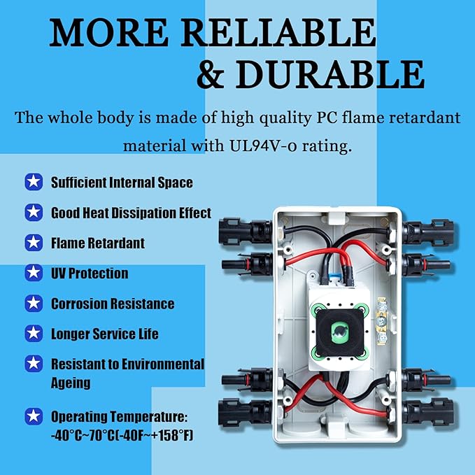 IP66 Waterproof Solar PV DC Quick Disconnect Switch 1000V 32A PV Solar Panel Disconnect Switch with Connector for Off/On-Grid System Solar Power System RV &amp Boats Etc (32A 1000V)