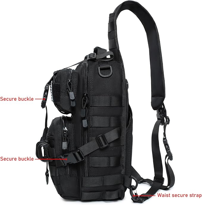 Tactical Sling Backpack and Tool Bag with Combination Lock
