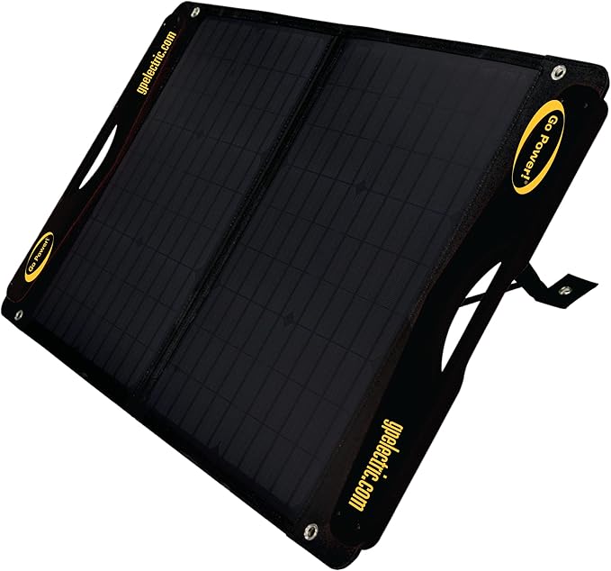 Go Power DuraLite-E 100-Watt Expansion Solar Panel - Built-in USB Charging 12' Cable Lightweight 10 lbs Solar Panel for Camping Tent Trailers Camper Vans RVs