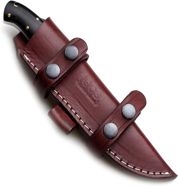 GCS Handmade D2 steel Hunting Knife G10 Handle Tactical Knife with Right Hand Cross Draw Buffalo leather Sheath for Hunting Camping Survival and EDC GCS 194