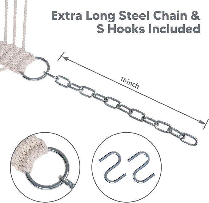 SUNCREAT Heavy Duty Hanging Tree Hammock 475 lbs Capacity Two Person Hammock with Large Soft Pillow Tree Hooks Gray