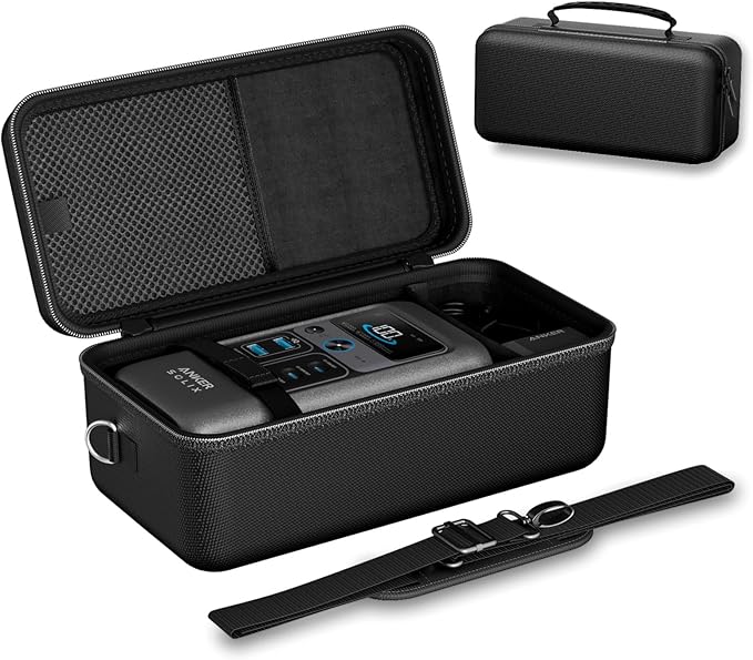 ProCase Hard Travel Case for Anker SOLIX C200 DC/MARBERO 88Wh Power Bank Station Outdoor Carrying Storage Bag for 192Wh 60000mAh Portable Power Station 200W Solar Generator with Adjustable Strap