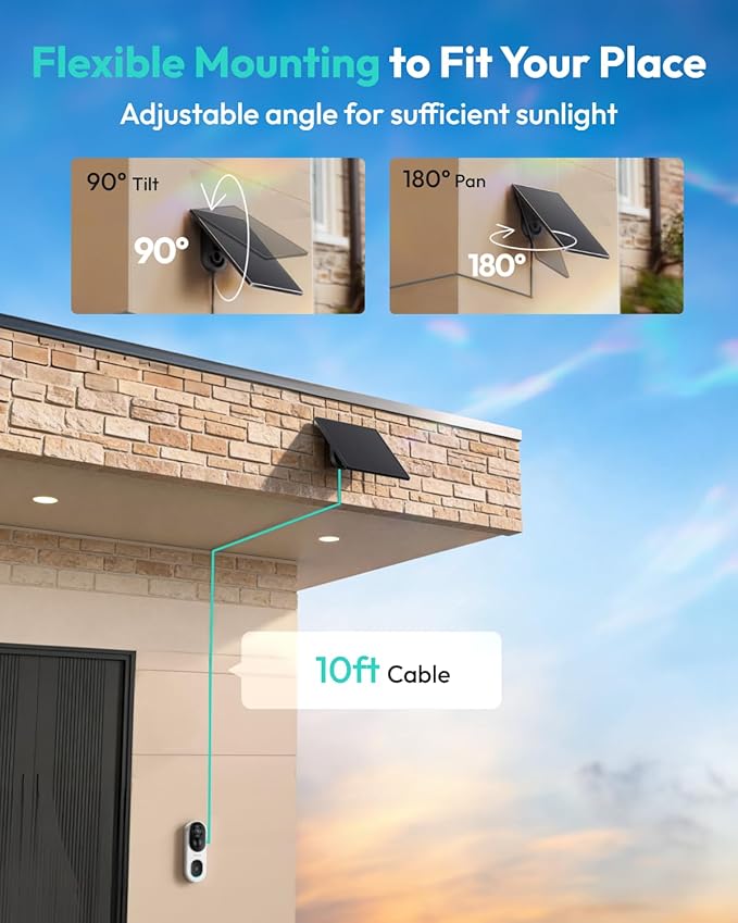 BOTSLAB Solar Panel for BOTSLAB Video Doorbell Pro 2/ Video Doorbell Pro/Video Doorbell Elite