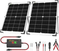 SOLPERK 12V 50W Solar Battery Charger 2pcs 25W Solar Battery Maintainer+Waterproof 8A Controller+Adjustable Mounts for RV Car Boat Marine Etc