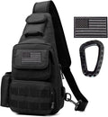 Tactical Shoulder Bag - 1000D Molle Military Backpack Outdoor Daypack Chest Pack (Black)