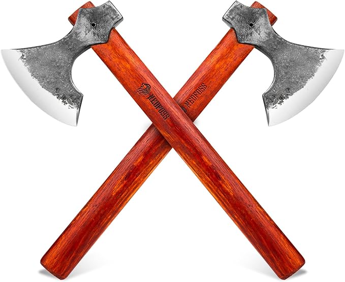 NedFoss 16 Champion Throwing Axe Set 2 Pack Throwing Axes and Tomahawks with 1065 High Carbon Steel &amp Wooden Handle Perfect for Axe Throwing Game Recreation Cabin Dector Gift for Men
