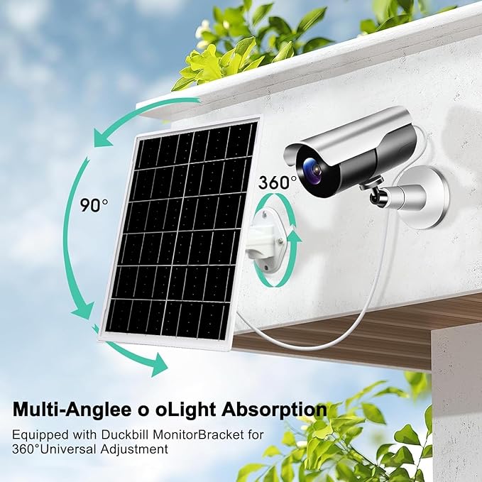 Solar Panel for Trail &amp Game Camera Security Built-in Rechargeable 20000mAh Battery USB-C &amp Micro USB DC (3.5 * 1.35) with Multi-Interfaces 5V Output IP66 Waterproof