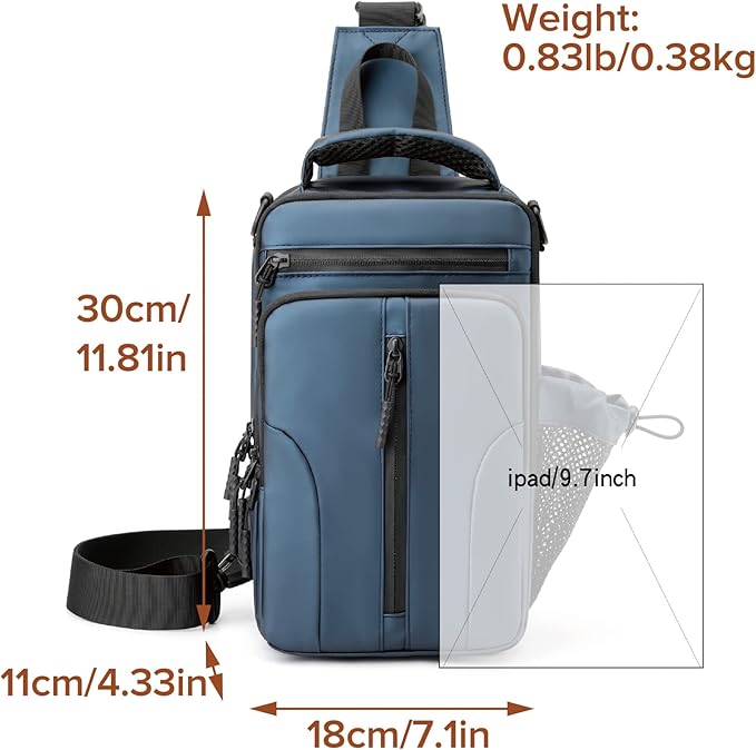 Anti Theft Crossbody Backpack Shoulder Sling Bag Men Women One Strap Motorcycle Messenger Bag Daypack for Cycling