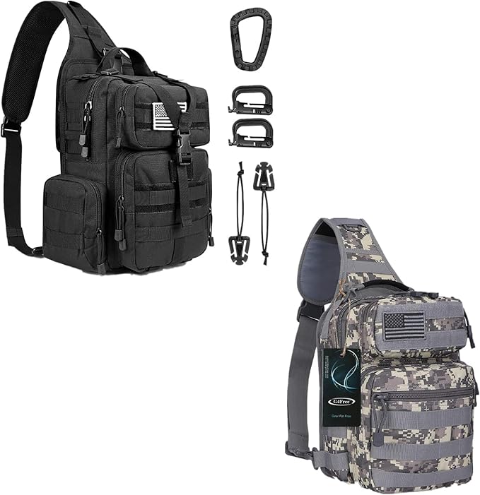 G4Free Tactical Sling Military Shoulder Backpack EDC Assault Range Bag and Tactical Sling Bag Military Rover Shoulder Sling Pack Molle EDC Chest Pack