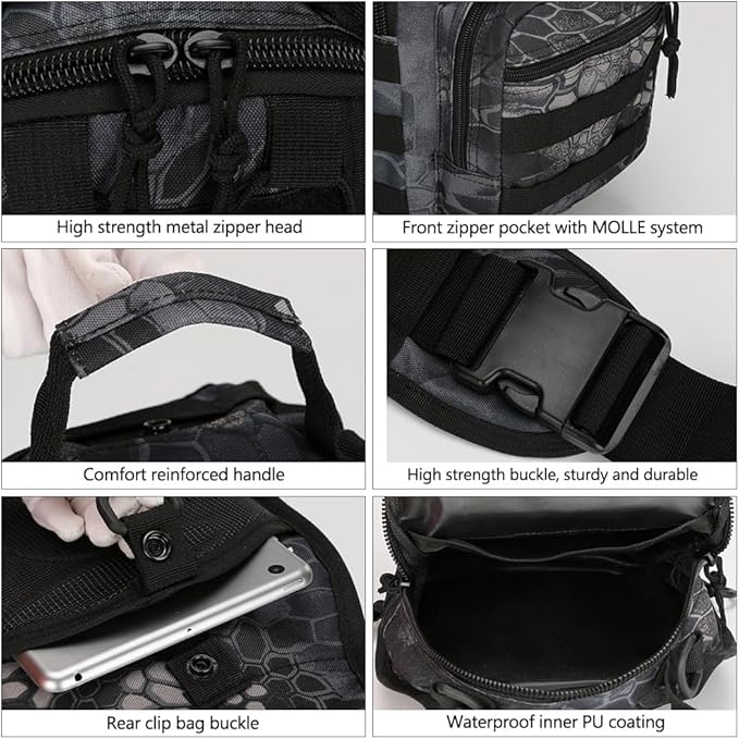 Outdoor Tactical Backpack Tactical Bag Military Sport Small Chest Pack Sling Shoulder Backpack for Every Day Carry (ACU)
