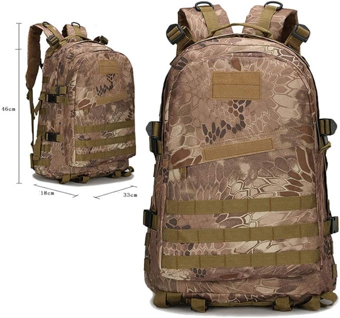 Outdoor Sports Pack Hiking Bag Tactical Rucksack Camo Knapsack Combat Camouflage Tactical 30L Molle 3D Backpack - Gray
