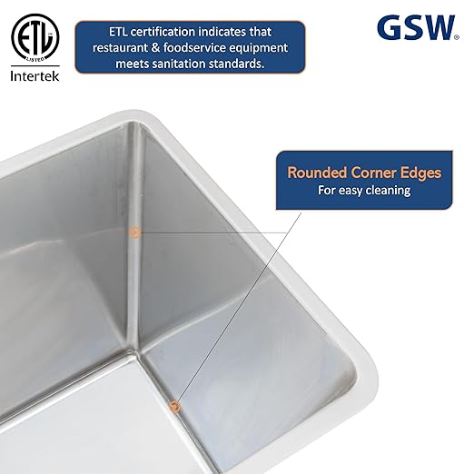 GSW DN-FB84 Commercial Stainless Steel Flour Bin with 2 Sliding Lids Storage Container (84 QT)